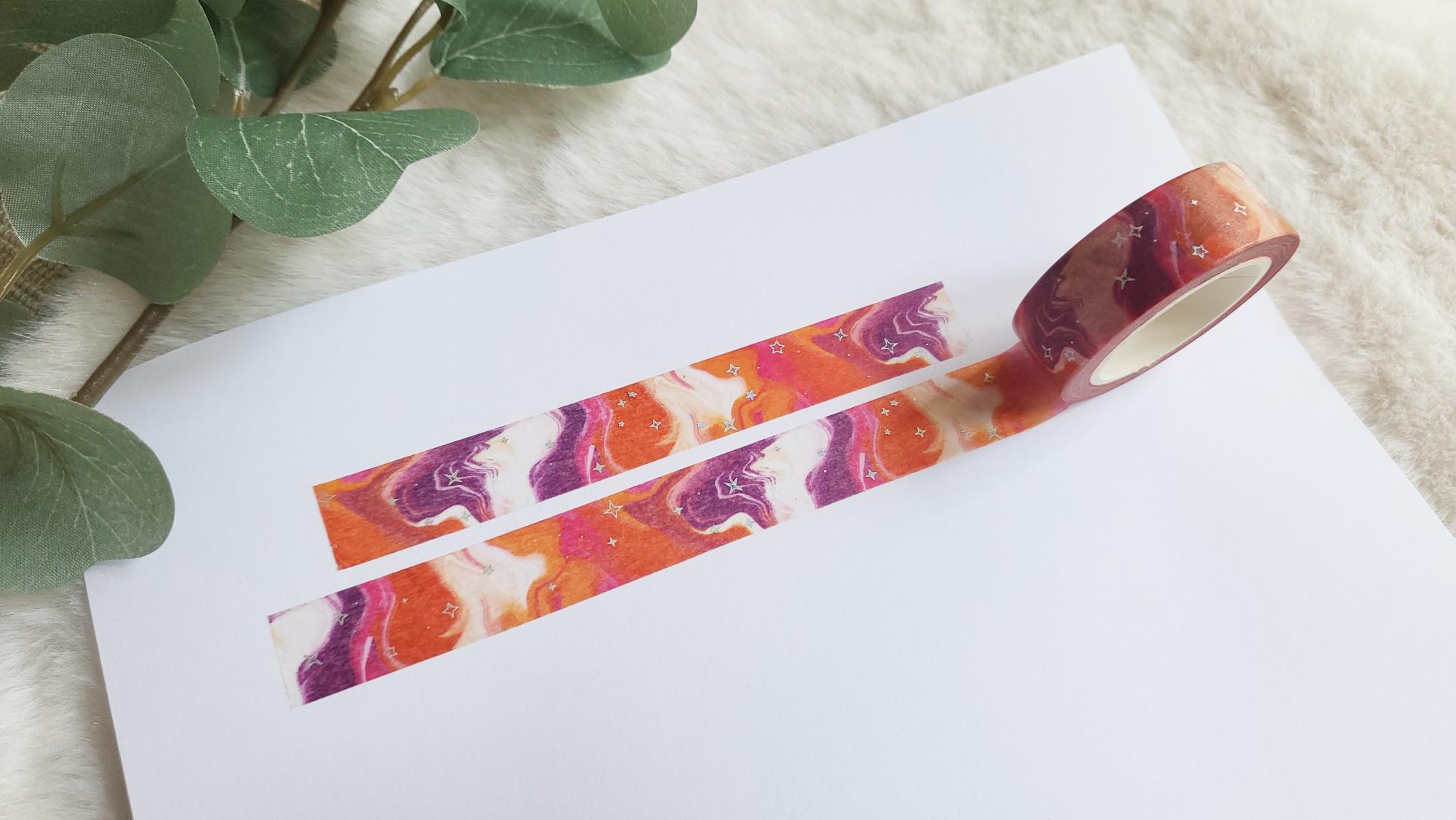 Washi Tape Marmor Rot Lila